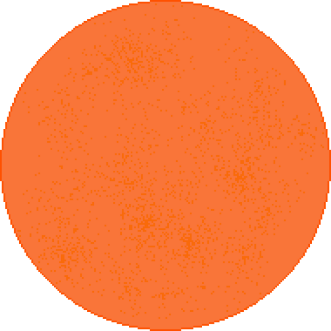 an orange with dots on it