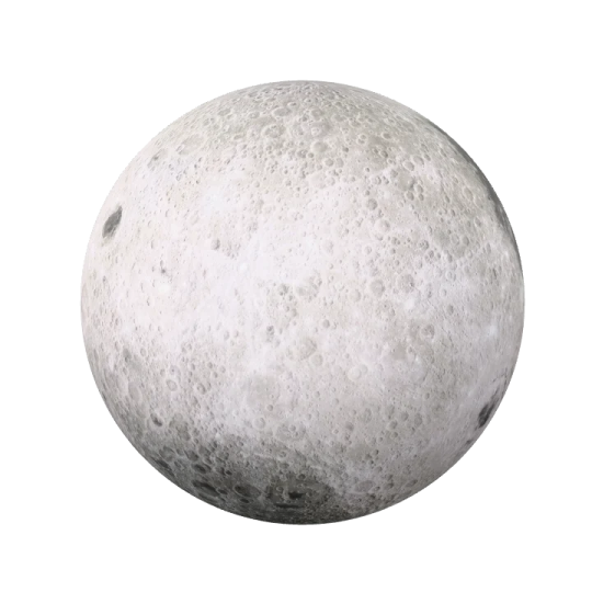 the moon on a white background