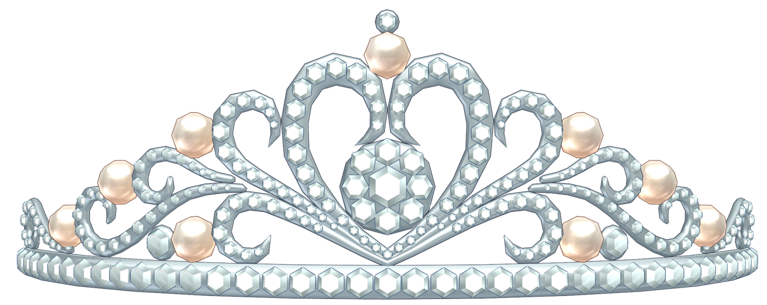 a crown with diamonds and pearls
