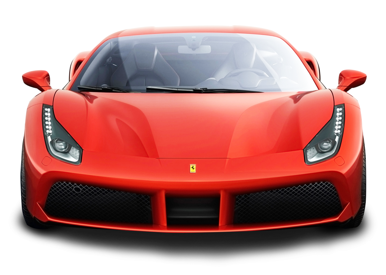 a red sports car on a white background