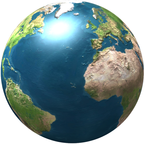 the earth with a white background