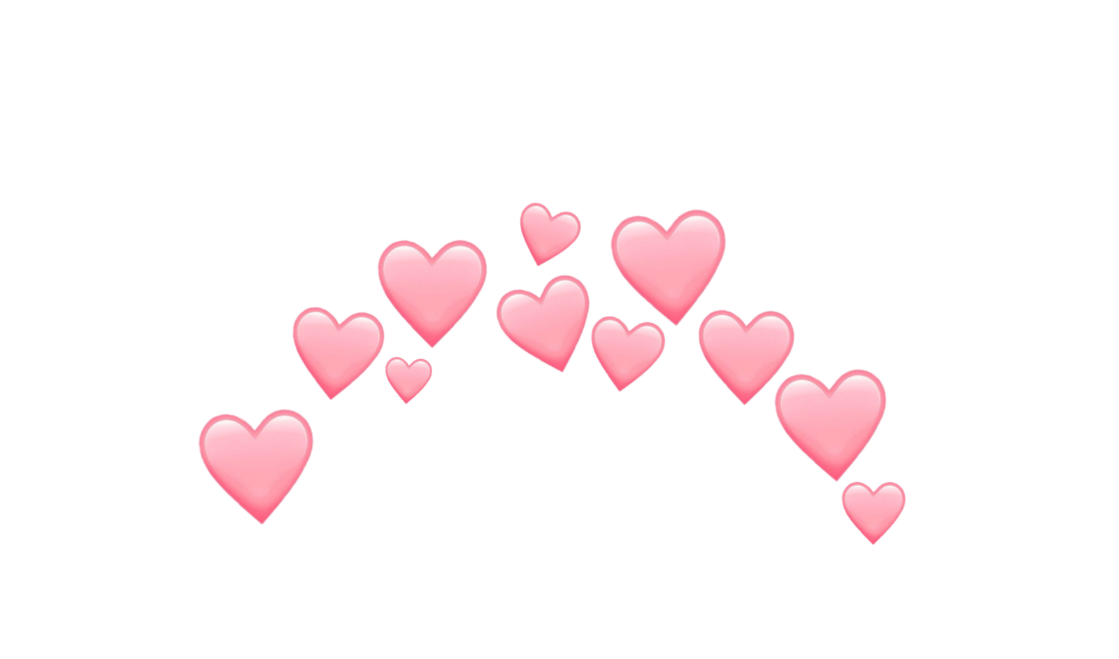a group of pink hearts floating in the air