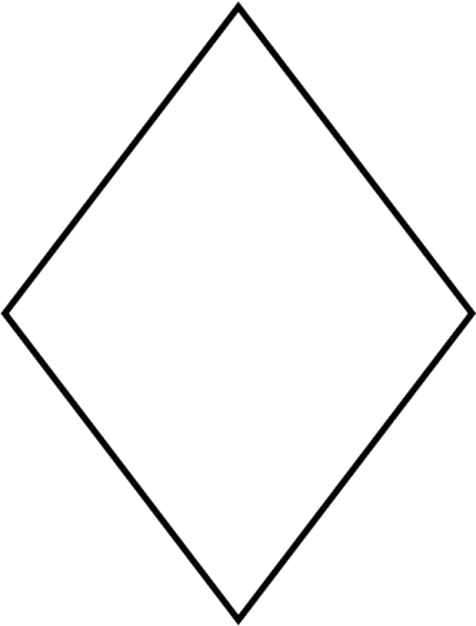 a black and white diamond shape