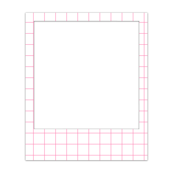 a white square with pink lines on it