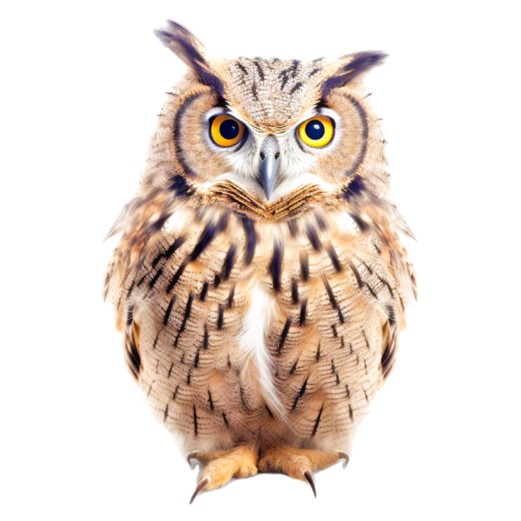 an owl sitting on top of a white surface