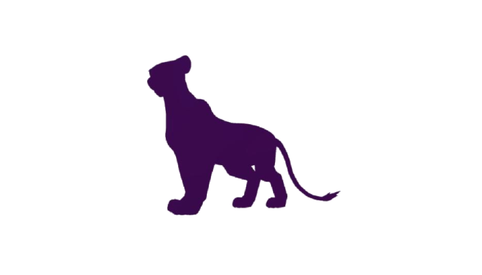a lion silhouetted against a white background