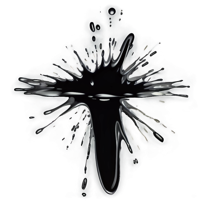 black paint splashs on a white background