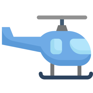 a blue helicopter on a white background