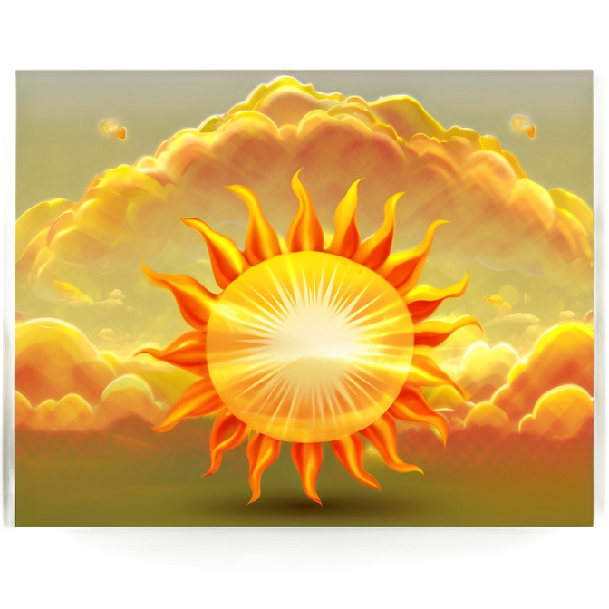 a sun in the sky with clouds