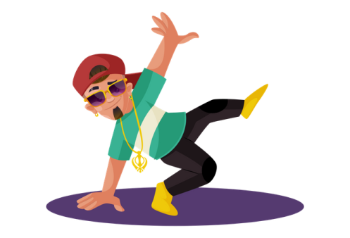 a man in a green shirt and yellow shoes doing a handstant