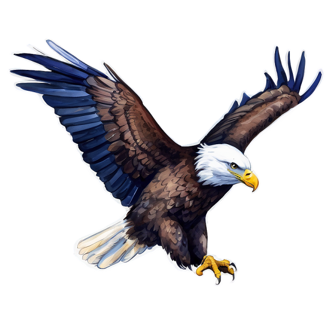 a painting of an eagle flying in the air