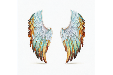 a pair of wings on a white background