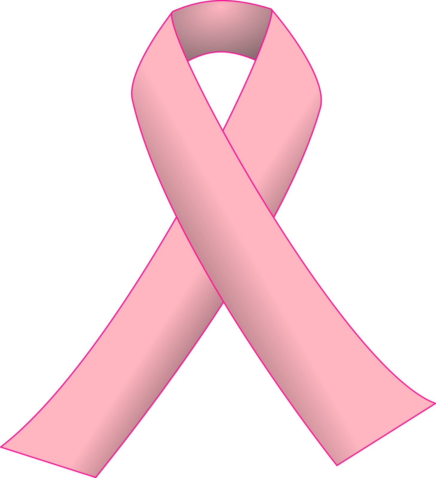 a pink ribbon on a white background