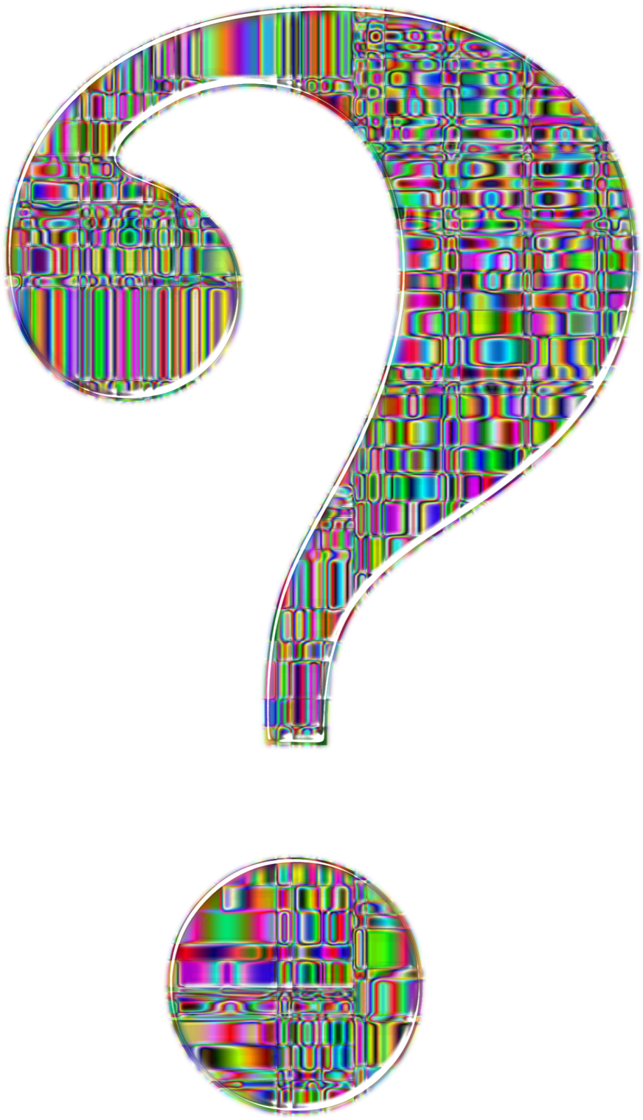 an image of a colorful question mark
