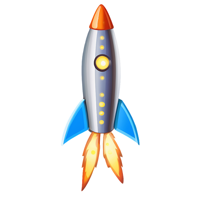 an illustration of a rocket on a white background