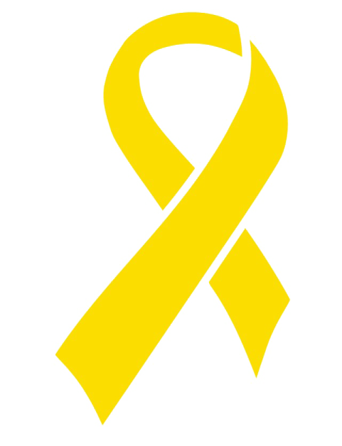 a yellow ribbon on a white background