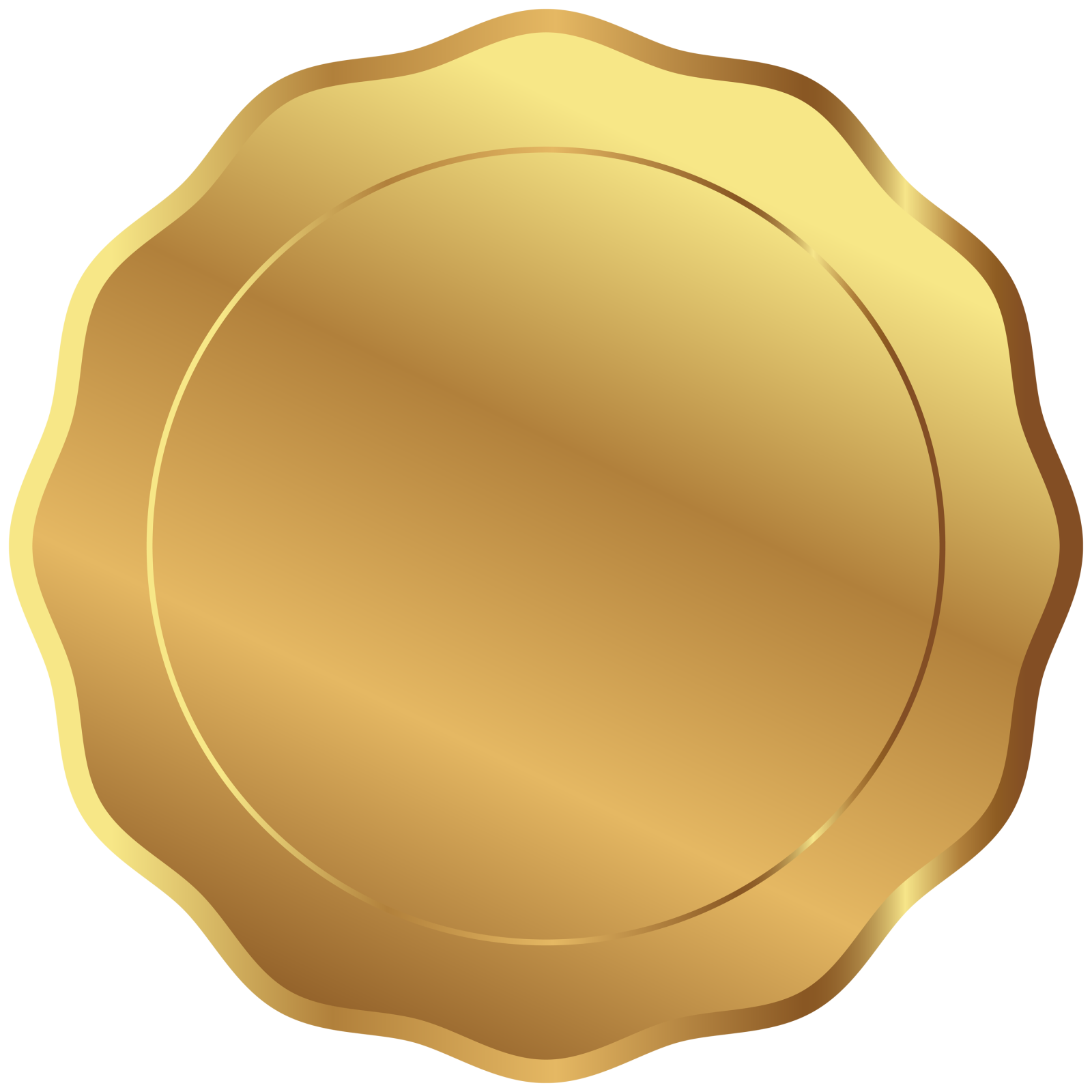 a gold medal on a white background