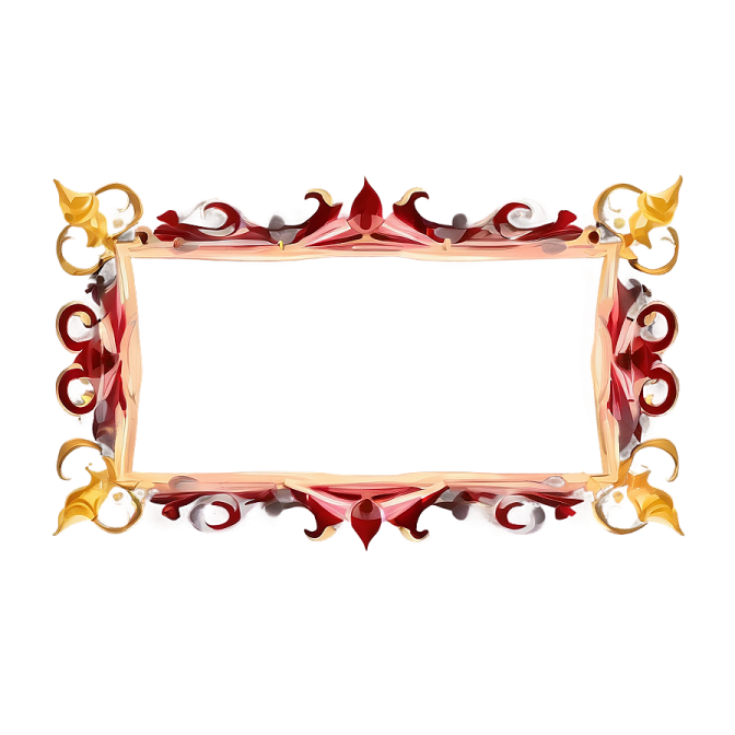 an ornate frame with red and yellow flowers
