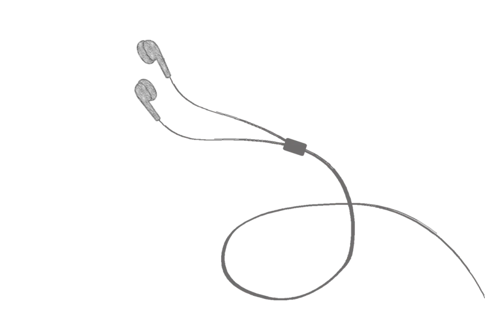 a drawing of a pair of headphones