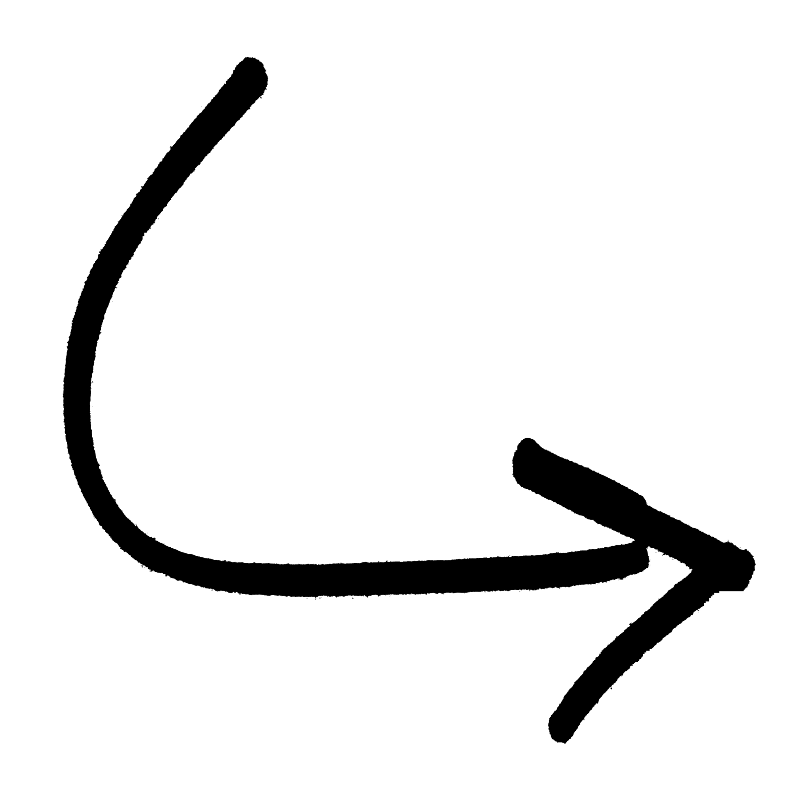 a black and white drawing of an arrow