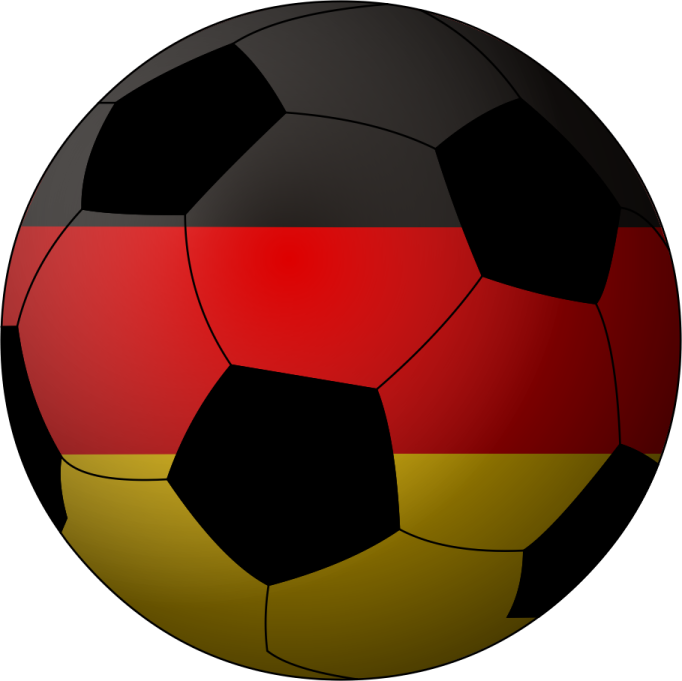 a soccer ball with the flag of germany
