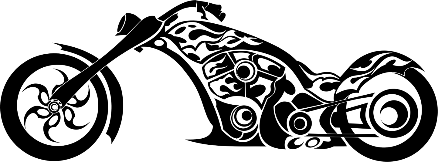 a black and white drawing of a motorcycle