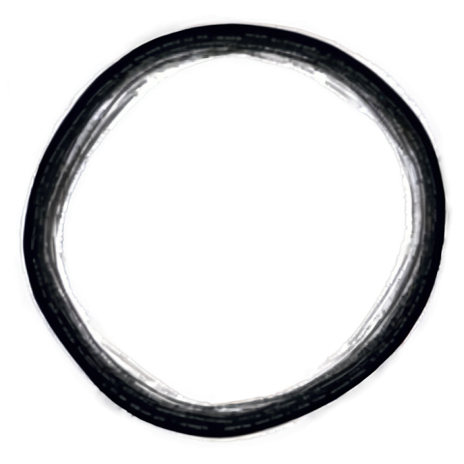 a black and white ring on a white background