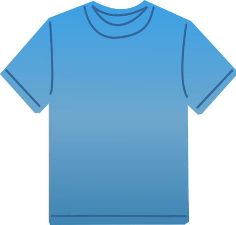 a blue t - shirt