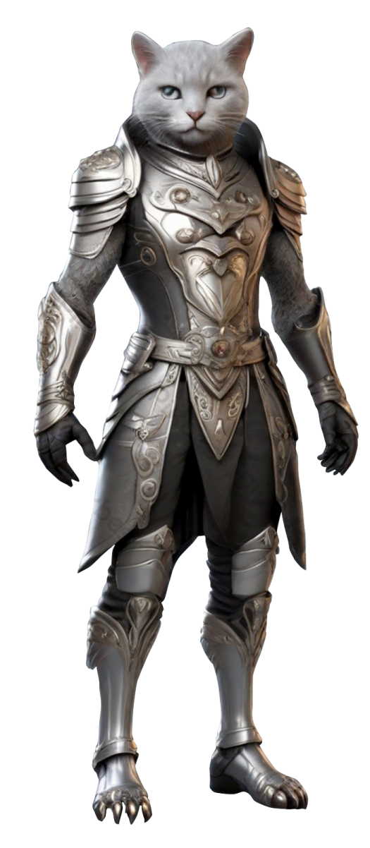 an image of a cat in armor