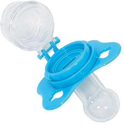 a blue paco with a white background