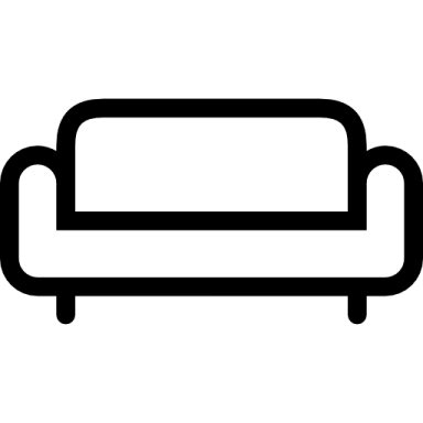 a black and white couch icon