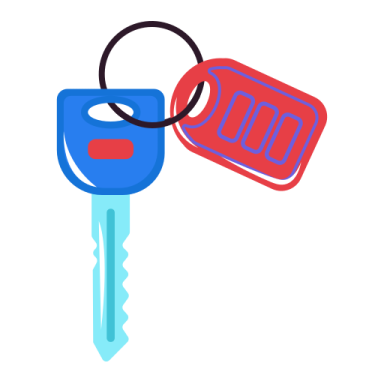 a car key with two keys attached to it