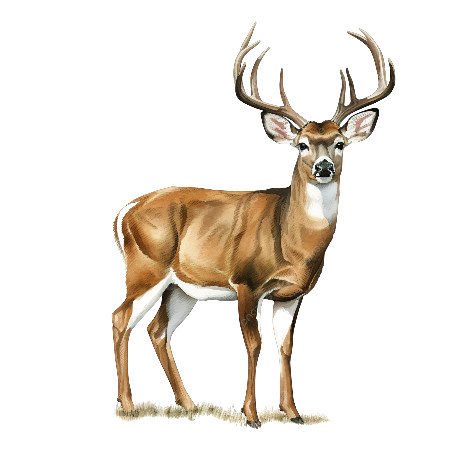 an illustration of a deer standing in the grass