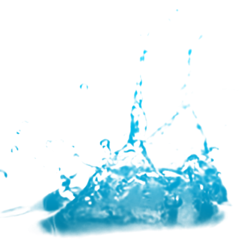 blue water splash on a white background