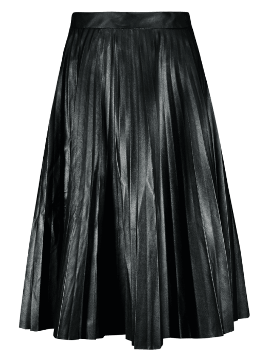 a black leather skirt on a white background