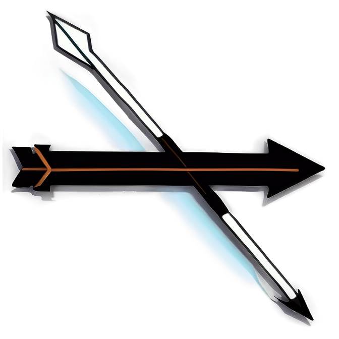 a black arrow with an orange arrow on it