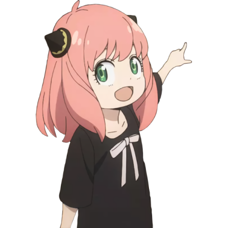 an anime girl with pink hair and green eyes