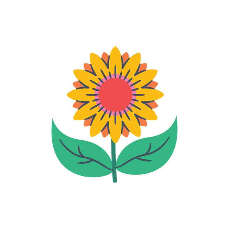 a yellow flower with green leaves on it