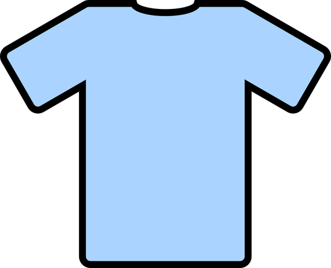 a blue t - shirt