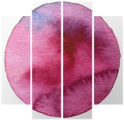 a pink circle painted with watercolors