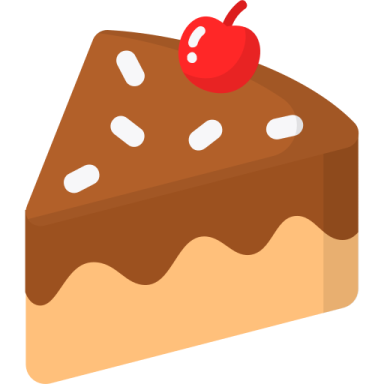 a piece of cake with a cherry on top