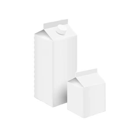 two white milk boxes on a white background