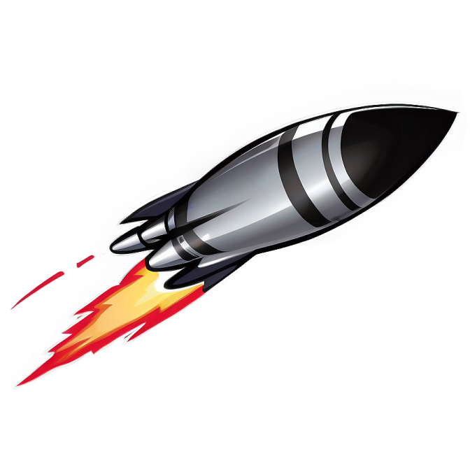 an illustration of a rocket flying through the air