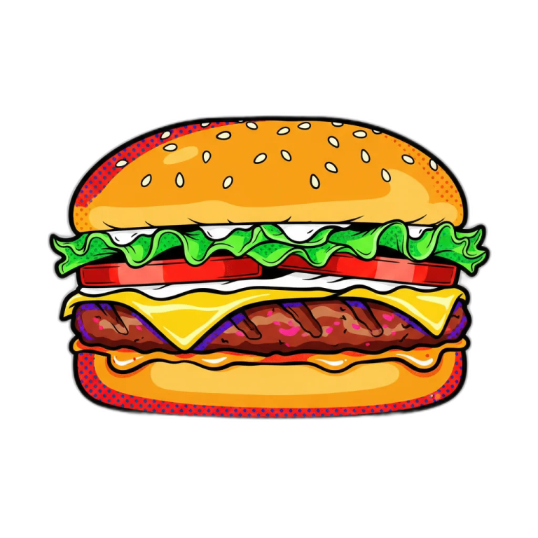 a hamburger on a white background