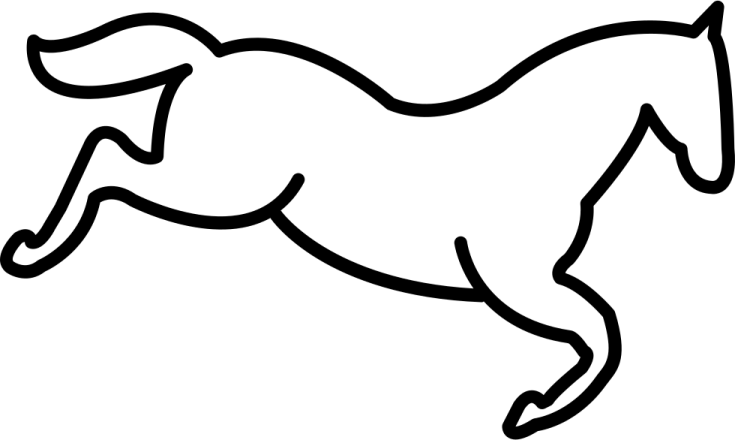 a black and white silhouette of a horse