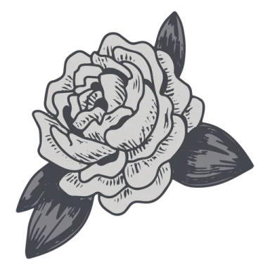 a black and white rose tattoo design