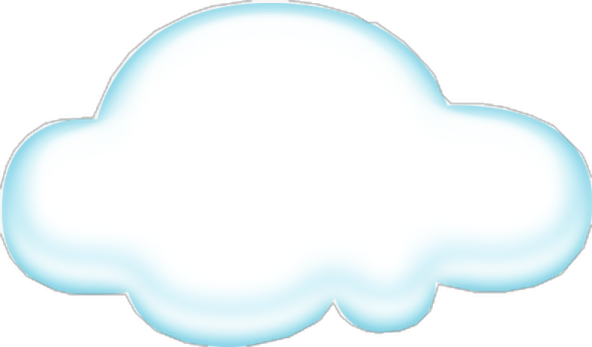 a blue cloud with a white background