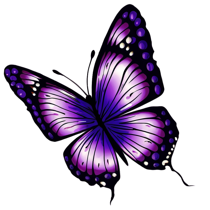 a purple butterfly on a white background