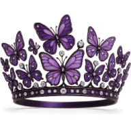 a purple tia with butterflies on it