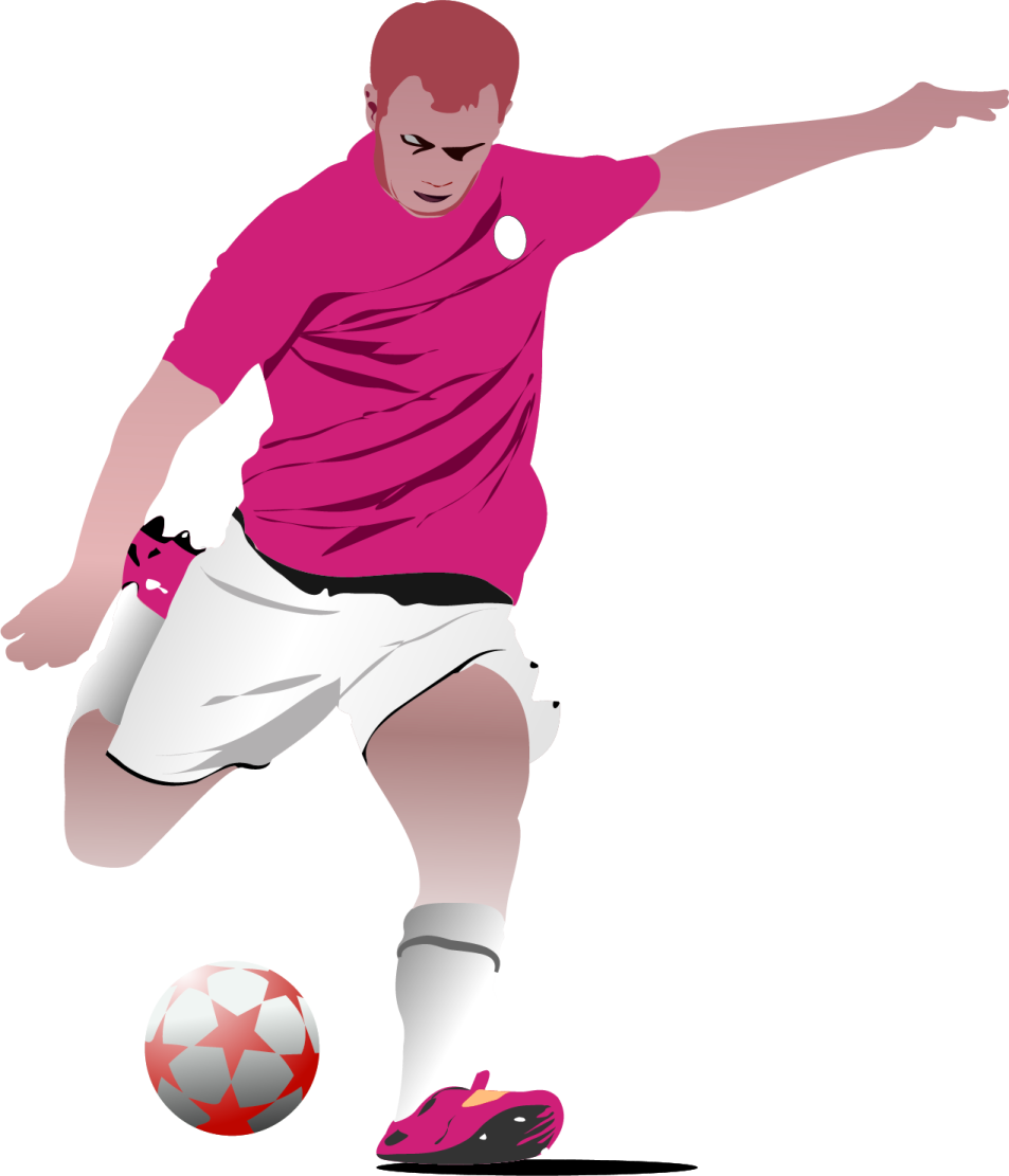 a man kicking a soccer ball